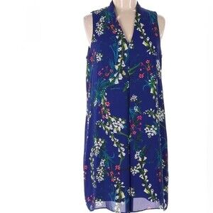 Worthington Josephine sleeveless royal blue floral dress size 4